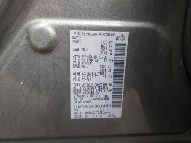 NISSAN ROGUE S 2014 with VIN 5N1AT2MV6EC861469 - Photo from auction
