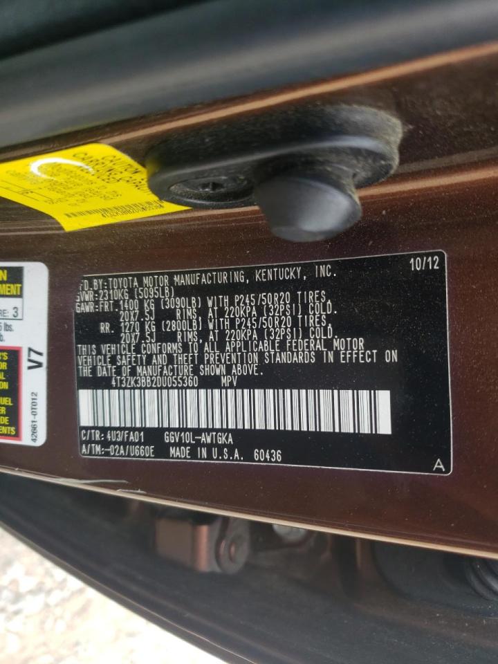 Photo 10 from auction – 2013 TOYOTA VENZA LE with VIN 4T3ZK3BB2DU055360