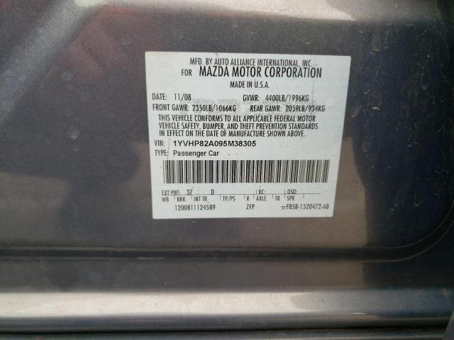 Photo 10 from auction – 2009 MAZDA 6 I with VIN 1YVHP82A095M38305