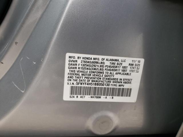Photo 10 from auction – 2011 HONDA PILOT EXL with VIN 5FNYF4H51BB050130