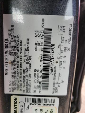 Photo 10 from auction – 2014 FORD FUSION SE with VIN 3FA6P0H77ER393970