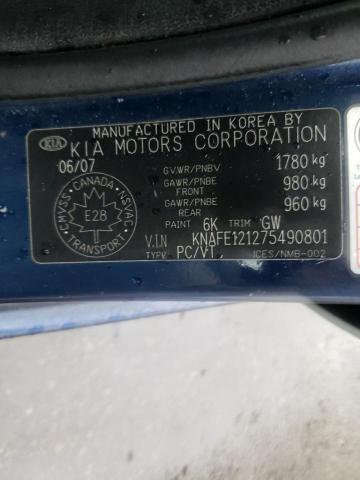 Photo 10 from auction – 2007 KIA SPECTRA EX with VIN KNAFE121275490801