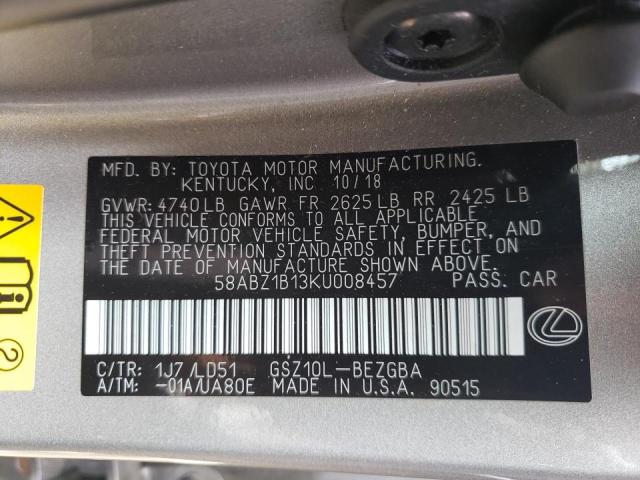 Photo 10 from auction – 2019 LEXUS ES 350 with VIN 58ABZ1B13KU008457