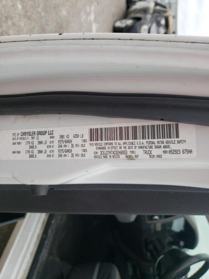 صورة رقم 10 من المزاد - 2012 DODGE RAM 1500 S مع VIN 3C6JD7ATXCG248953