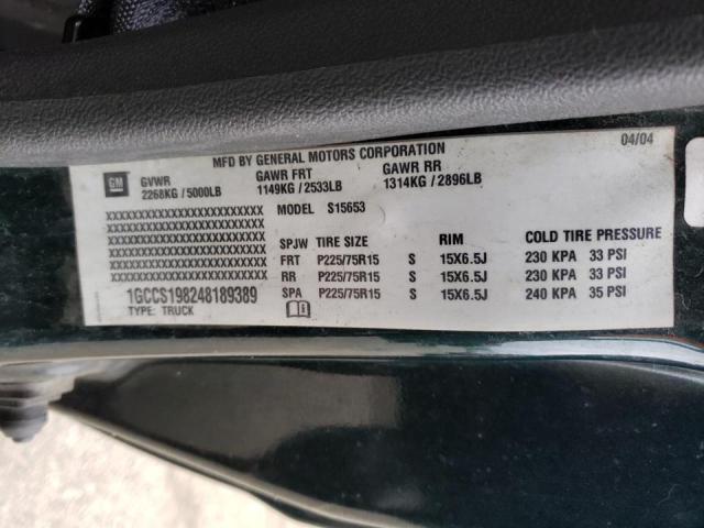 Photo 10 from auction – 2004 CHEVROLET COLORADO with VIN 1GCCS198248189389
