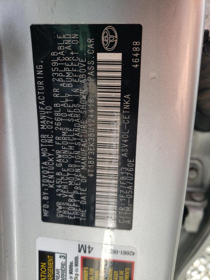 Photo 10 from auction – 2011 TOYOTA CAMRY BASE with VIN 4T1BF3EK3BU124418