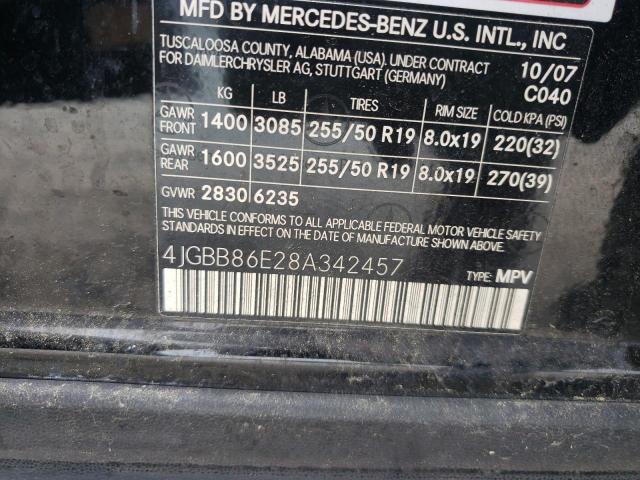 Photo 10 from auction – 2008 MERCEDES-BENZ ML 350 with VIN 4JGBB86E28A342457