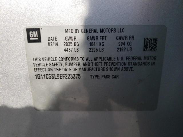 Photo 10 from auction – 2014 CHEVROLET MALIBU 1LT with VIN 1G11C5SL9EF223375