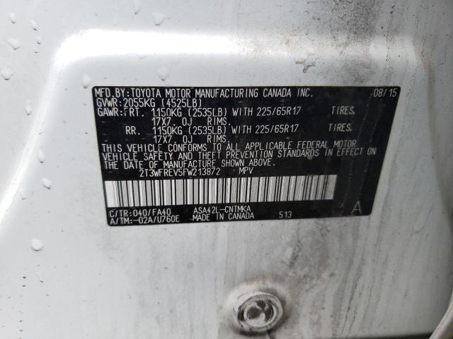 Photo 10 from auction – 2015 TOYOTA RAV4 XLE with VIN 2T3WFREV5FW213872