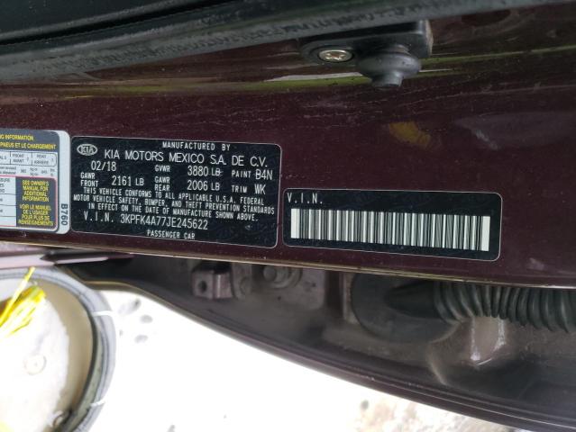 Photo 10 from auction – 2018 KIA FORTE LX with VIN 3KPFK4A77JE245622