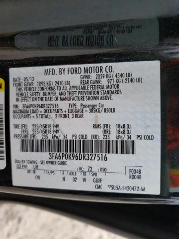 Photo 10 from auction – 2013 FORD FUSION TIT with VIN 3FA6P0K96DR327516