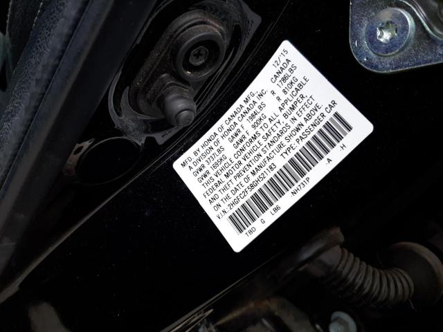 Photo 10 from auction – 2016 HONDA CIVIC LX with VIN 2HGFC2F58GH521183