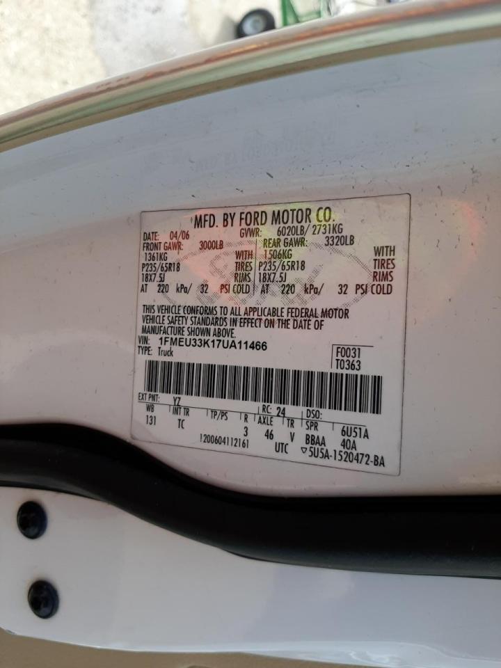 Photo 10 from auction – 2007 FORD EXPLORER S with VIN 1FMEU33K17UA11466