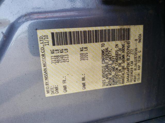 Photo 10 from auction – 2011 NISSAN MAXIMA S with VIN 1N4AA5AP1BC820766