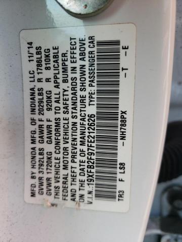 Photo 10 from auction – 2015 HONDA CIVIC EXL with VIN 19XFB2F97FE212626
