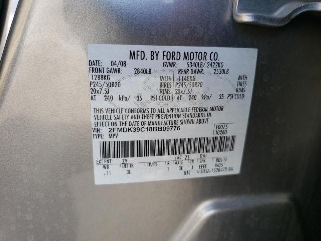 Photo 10 from auction – 2008 FORD EDGE LIMIT with VIN 2FMDK39C18BB09776