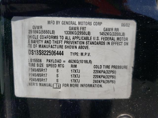 Photo 10 from auction – 2002 GMC ENVOY with VIN 1GKDS13S822506444