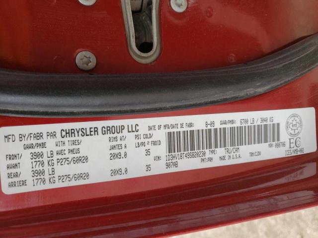 Photo 10 from auction – 2009 DODGE RAM 1500 with VIN 1D3HV18T49S820230