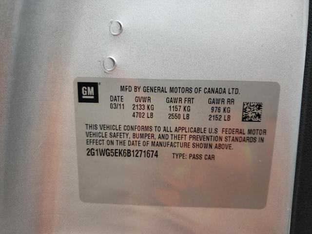 Photo 10 from auction – 2011 CHEVROLET IMPALA LT with VIN 2G1WG5EK6B1271674