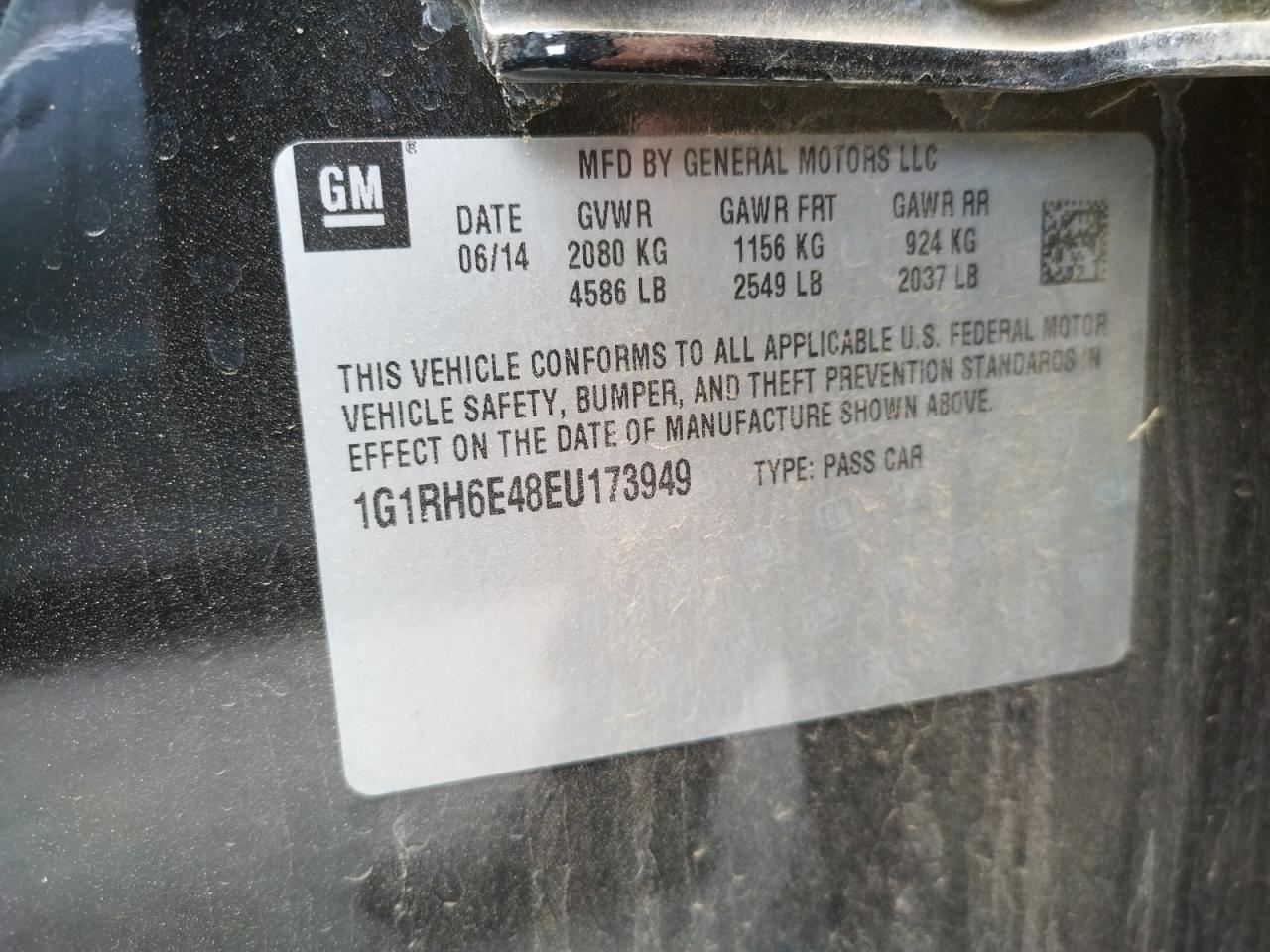Photo 10 from auction – 2014 CHEVROLET VOLT with VIN 1G1RH6E48EU173949