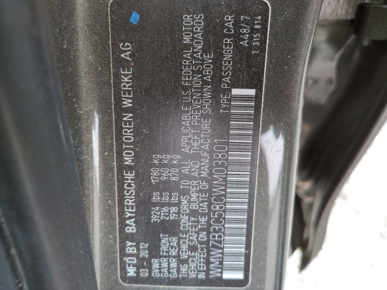Photo 10 from auction – 2012 MINI COOPER COU with VIN WMWZB3C58CWM03801
