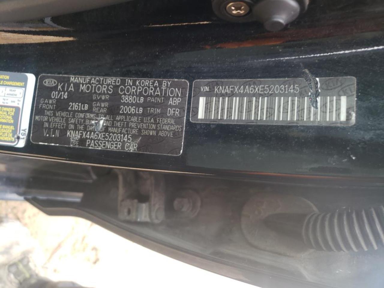 Photo 10 from auction – 2014 KIA FORTE LX with VIN KNAFX4A6XE5203145