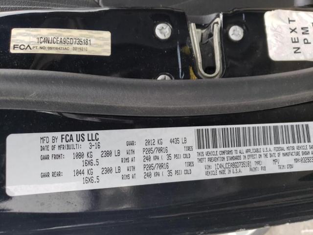 Photo 10 from auction – 2016 JEEP COMPASS LA with VIN 1C4NJCEA9GD735181