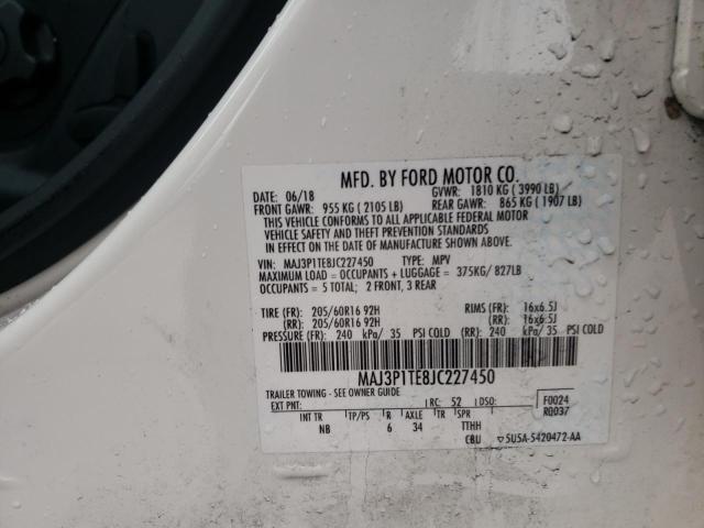 Photo 10 from auction – 2018 FORD ECOSPORT S with VIN MAJ3P1TE8JC227450