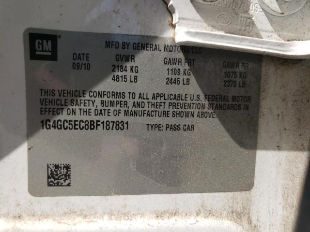 Photo 10 from auction – 2011 BUICK LACROSSE C with VIN 1G4GC5EC8BF187831
