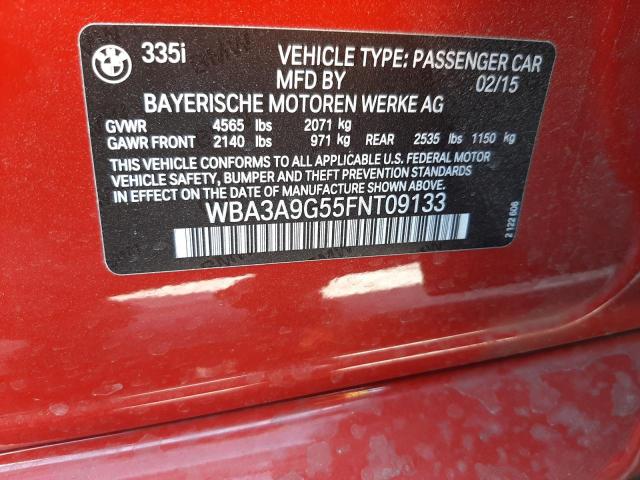 Photo 10 from auction – 2015 BMW 335 I with VIN WBA3A9G55FNT09133