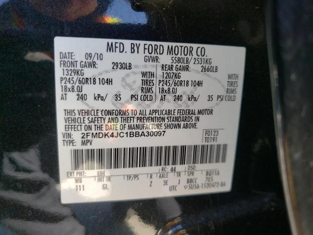Photo 10 from auction – 2011 FORD EDGE SEL with VIN 2FMDK4JC1BBA30097