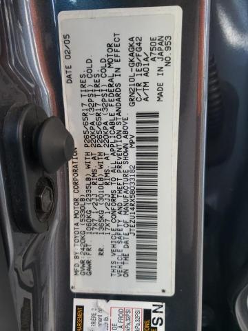 Photo 10 from auction – 2005 TOYOTA 4RUNNER SR with VIN JTEZU14RX58033182