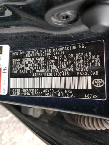 Photo 10 from auction – 2014 TOYOTA CAMRY L with VIN 4T1BF1FK9EU407445
