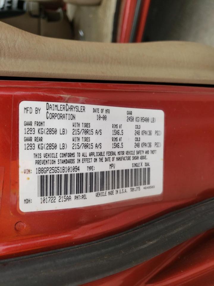 Photo 20 from auction – 2001 DODGE CARAVAN SE with VIN 1B8GP25G51B101094