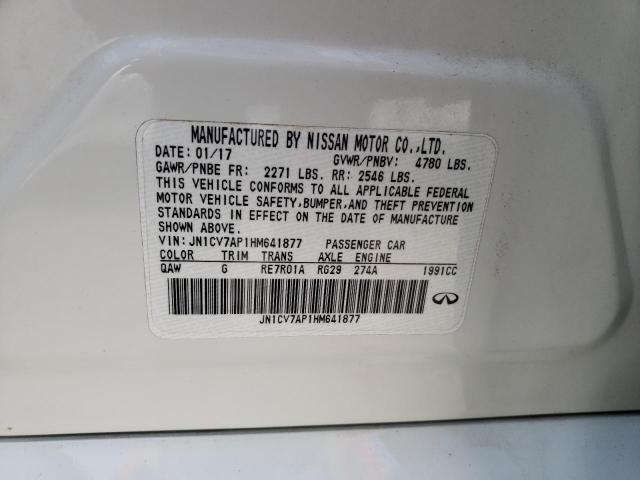 Photo 10 from auction – 2017 INFINITI Q50 BASE with VIN JN1CV7AP1HM641877