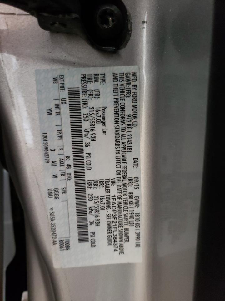 Photo 10 from auction – 2015 FORD FOCUS SE with VIN 1FADP3F21FL384374
