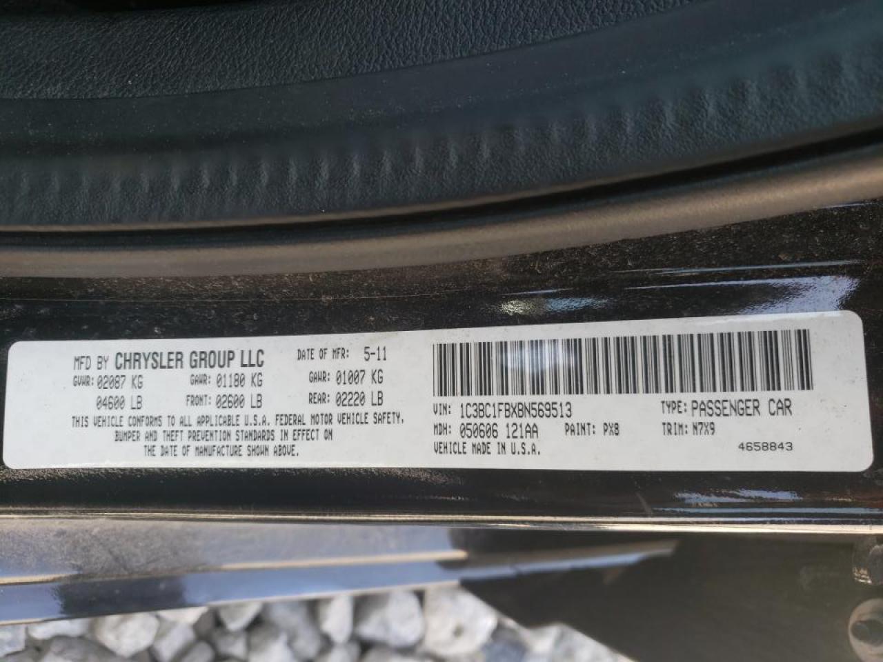 Photo 10 from auction – 2011 CHRYSLER 200 TOURIN with VIN 1C3BC1FBXBN569513