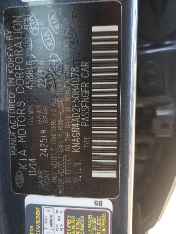 Photo 10 from auction – 2015 KIA OPTIMA HYB with VIN KNAGN4AD2F5084078