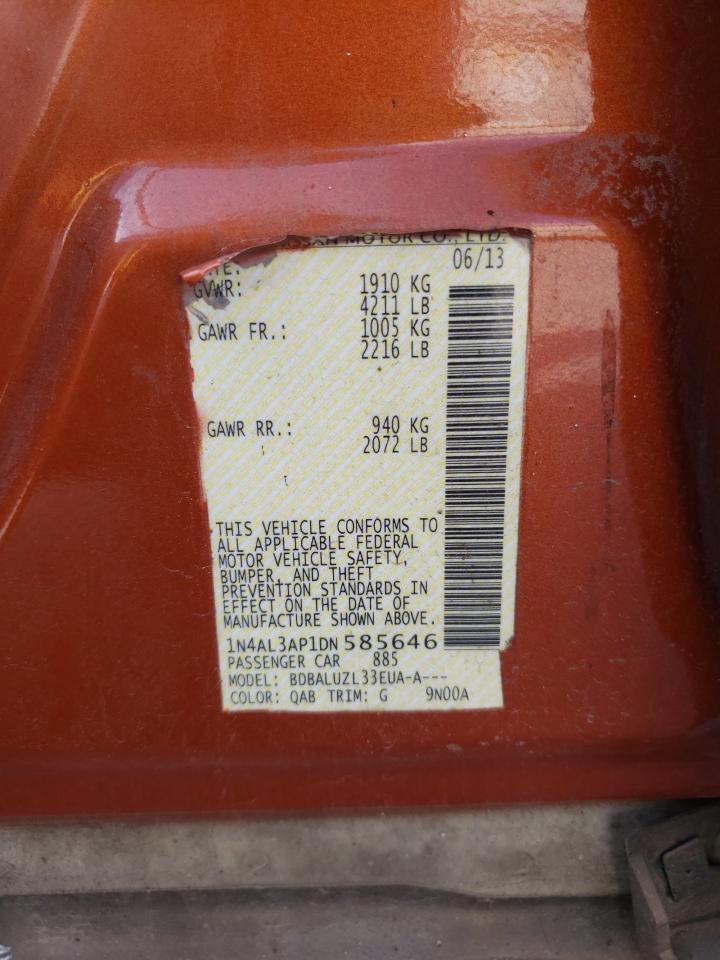 Photo 10 from auction – 2013 NISSAN ALTIMA 2.5 with VIN 1N4AL3AP1DN585646
