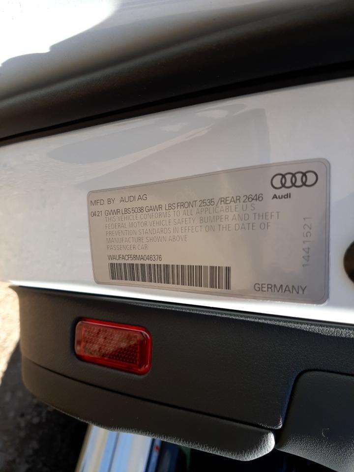 Photo 10 from auction – 2021 AUDI A5 PREMIUM with VIN WAUFACF58MA046376