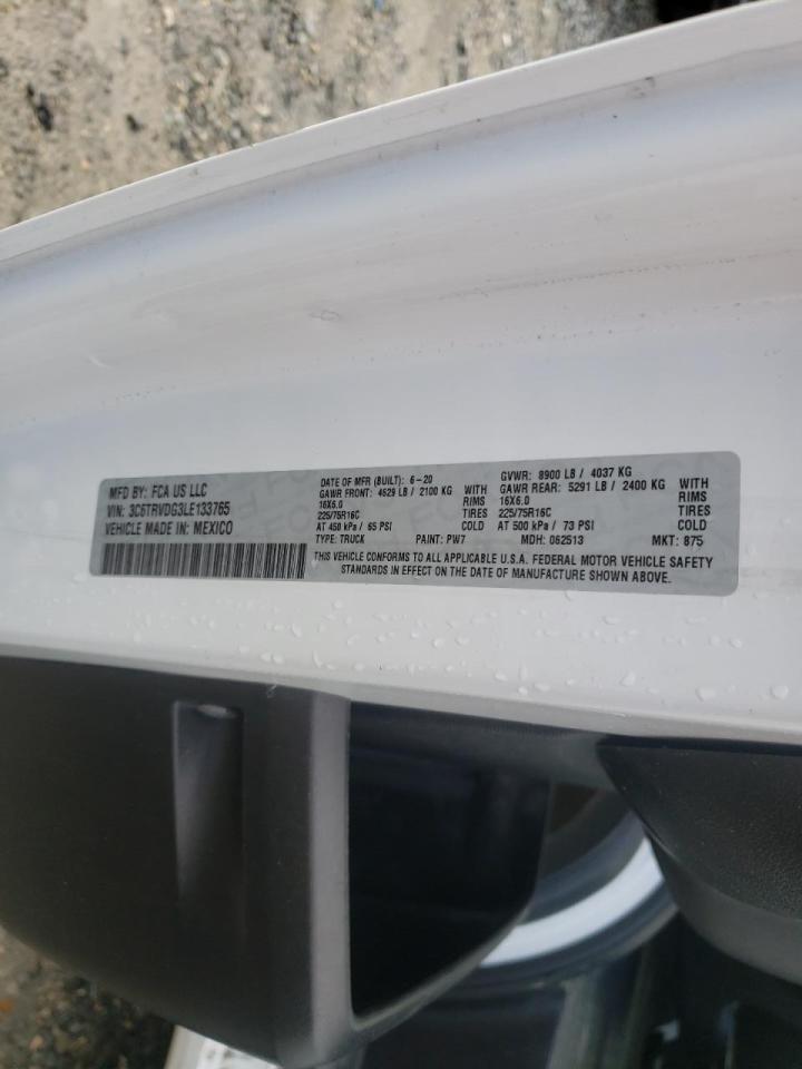 Photo 10 from auction – 2020 RAM PROMASTER with VIN 3C6TRVDG3LE133765