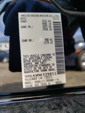 Photo 10 from auction – 2022 NISSAN ALTIMA with VIN 1N4BL4CW0NN339851