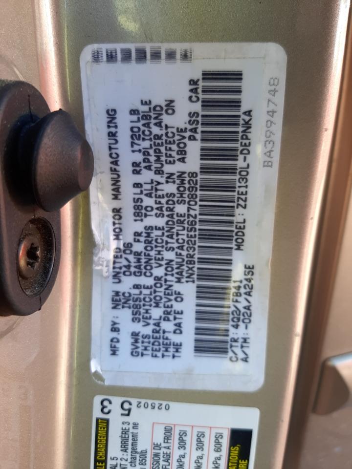 Photo 10 from auction – 2006 TOYOTA COROLLA CE with VIN 1NXBR32E56Z708928
