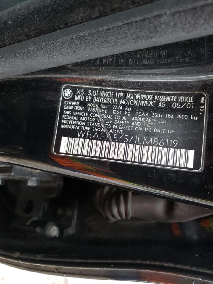 Photo 10 from auction – 2001 BMW X5 3.0I with VIN WBAFA53571LM86119
