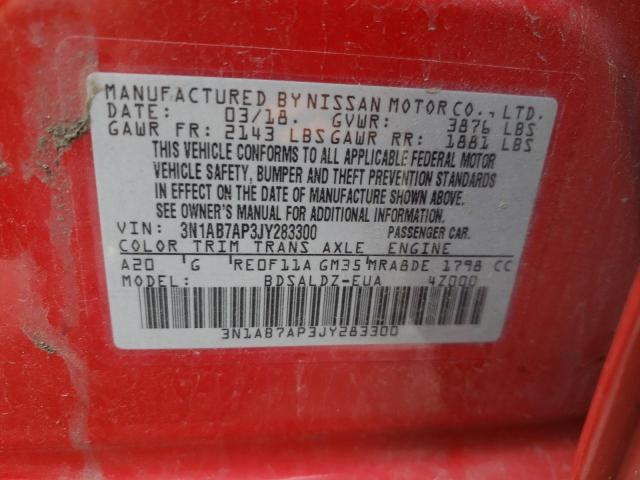Photo 10 from auction – 2018 NISSAN SENTRA S with VIN 3N1AB7AP3JY283300