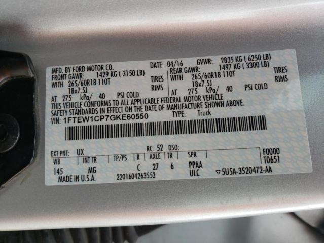 Photo 10 from auction – 2016 FORD F150 SUPER with VIN 1FTEW1CP7GKE60550