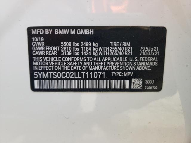 Photo 10 from auction – 2020 BMW X3 M COMPE with VIN 5YMTS0C02LLT11071