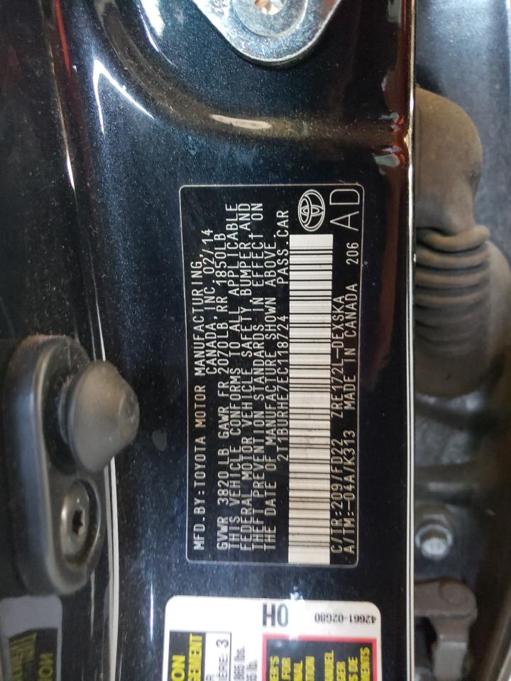 Photo 10 from auction – 2014 TOYOTA COROLLA L with VIN 2T1BURHE7EC118724