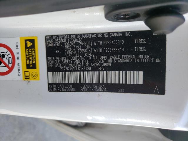 Photo 10 from auction – 2015 LEXUS RX 350 with VIN 2T2ZK1BA0FC187439