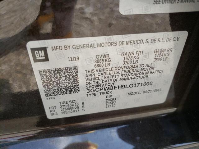 Photo 10 from auction – 2020 CHEVROLET SILVERADO with VIN 3GCPWBEH9LG171000